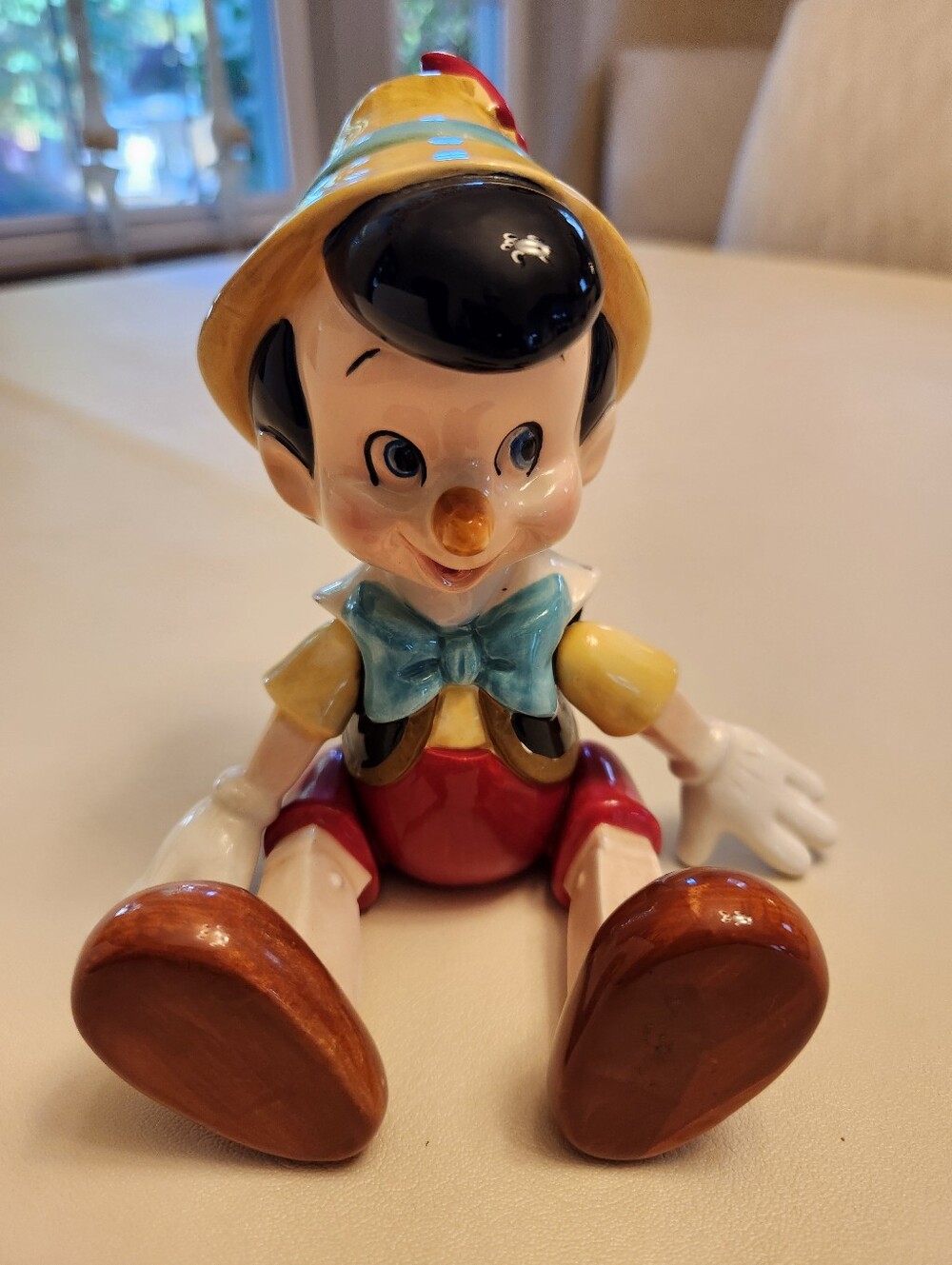 Vintage Schmid Disney Pinocchio Music Ceramic Jointed Figurine Made In Japan